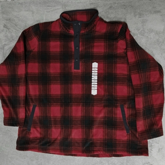 New Duluth Trading Fleece Pulllover 2X Red Plaid - Picture 1 of 7